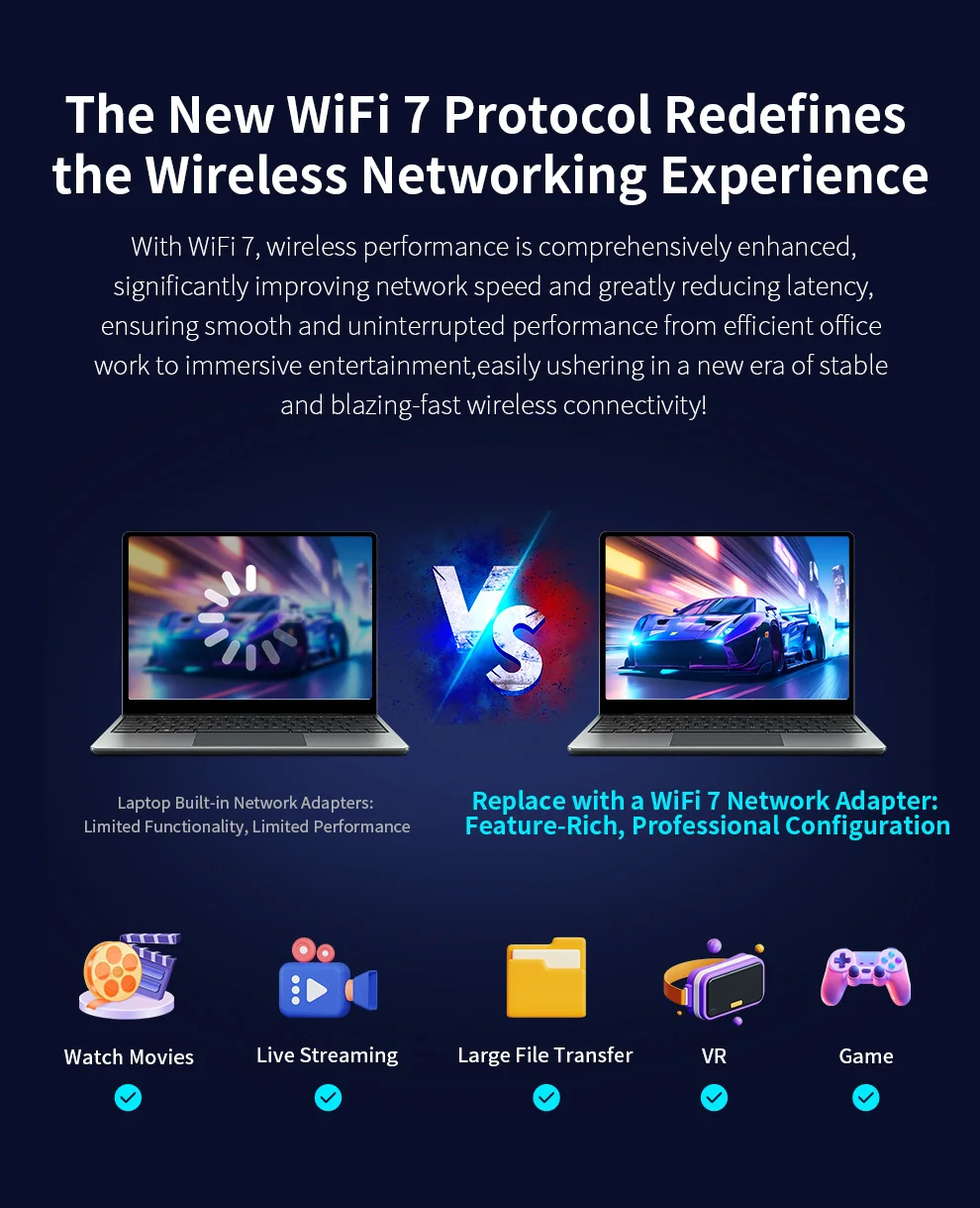 Comfast 6452Mbps PCI-E WiFi 7 네트워크 카드 인텔 AMD Wi-Fi 어댑터 트라이밴드 2.4G/5G/6GHz BT5.4 윈도우11 리눅스용