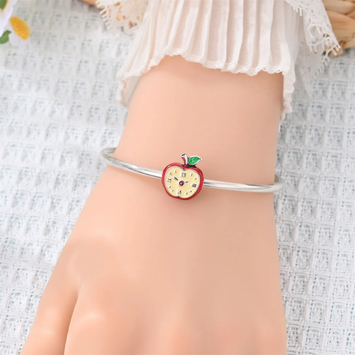Charms Original 925 Sterling Silver Charm Beads Pendant Cherry Strawberry Bowknot Apple Charm Fit Bracelet Woman Jewelry Gifts - 3