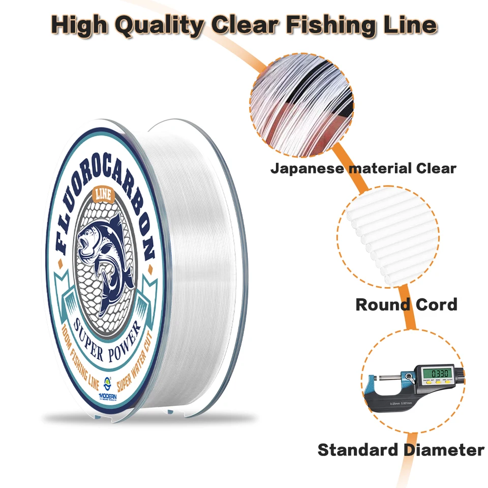 Lenza da Pesca in Nylon - 100 M - 0,18 mm – 4,5 KG - Monofilo, Bobina di Filo da Pesca, Resistente agli Strappi, trasparente, per Pescatori di Mare, Fiume, Lago
