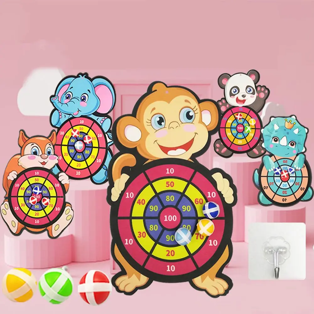 Funny Animals Cloth Indoor Party Outdoor Throw Dartboard  Gift Dart Board Game Target Sports Game Sticky Ball