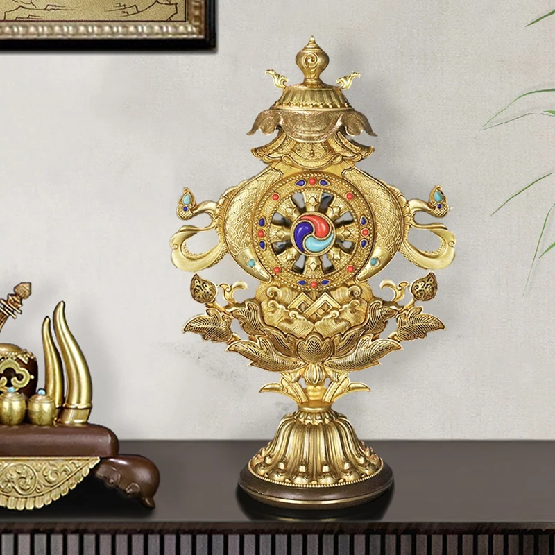 

Household Magic Tool Supplies Seven Treasures Eight Auspicious Symbols Brass Throne Decoration Set