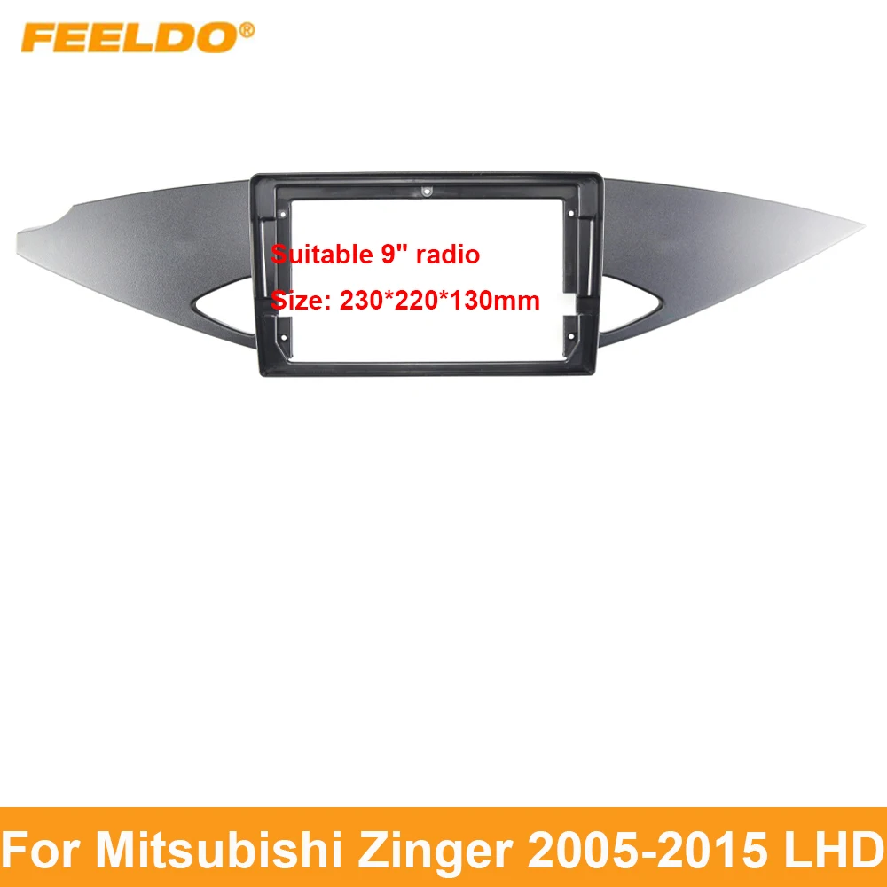 

FEELDO Car 9" Big Screen 2DIN Dash Fitting Panel Frame Kit Audio Fascia Frame Adapter For Mitsubishi Zinger 2005-2015 (LHD)