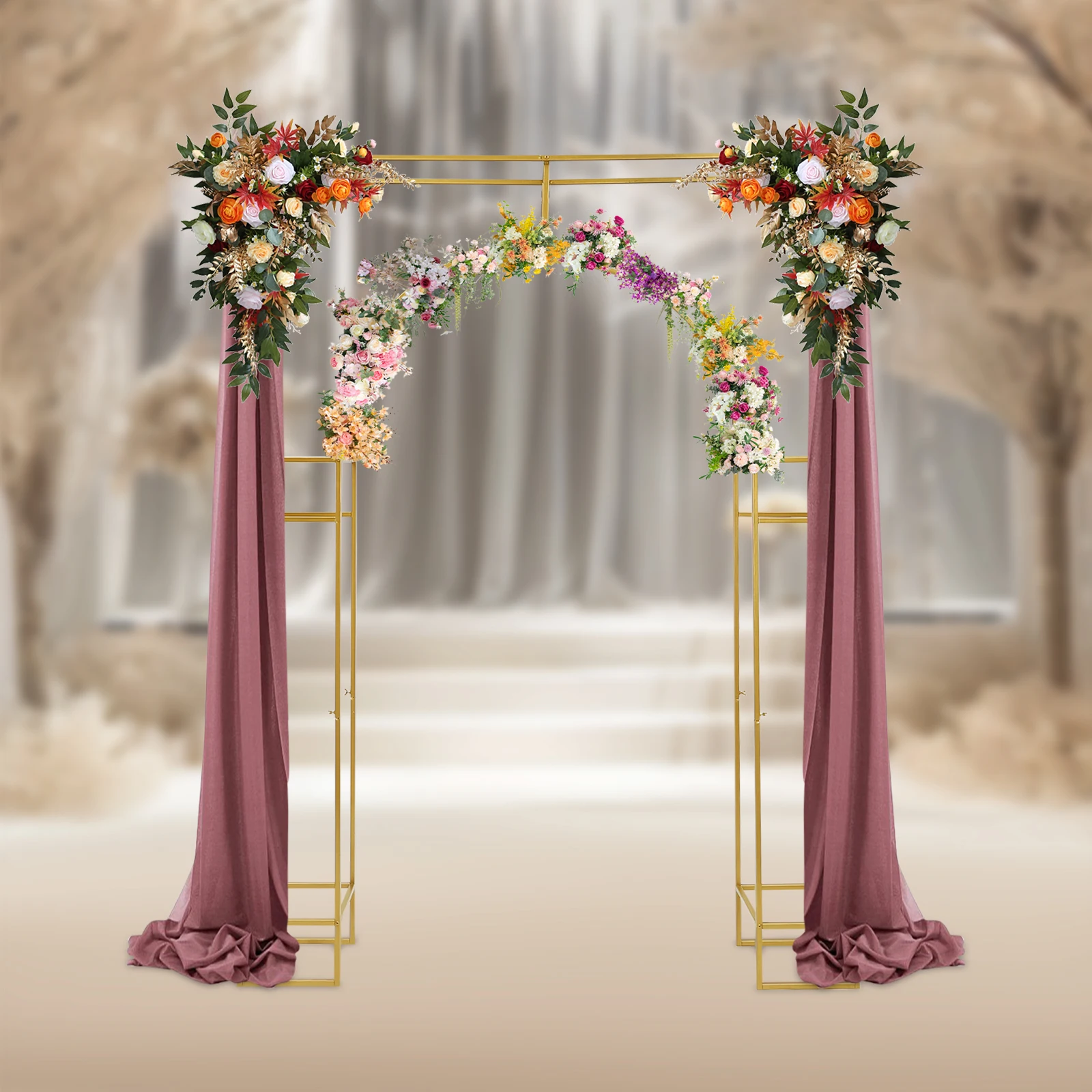 Wedding Arch Backdrop Stand-Durable, Load-bearing, DIY Decoratable, Suitable for Various Events and Outdoor Plant Growth