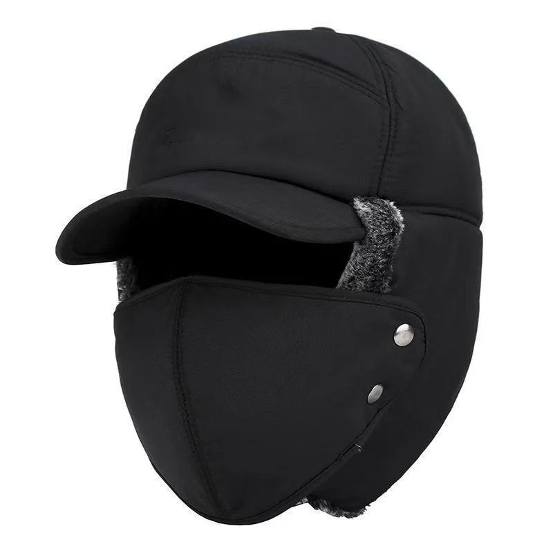Man Women Earmuffs Cap Winter Beanie Hat Baseball Cap Cold Hats Windproof Anti-snow Warm Fleece Cold Resistance Snow Hats with F