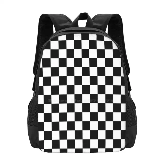 Checkerboard Pattern (Black / White) 3D Print Design Backpack: A Fashionable and Trendy Student Bag