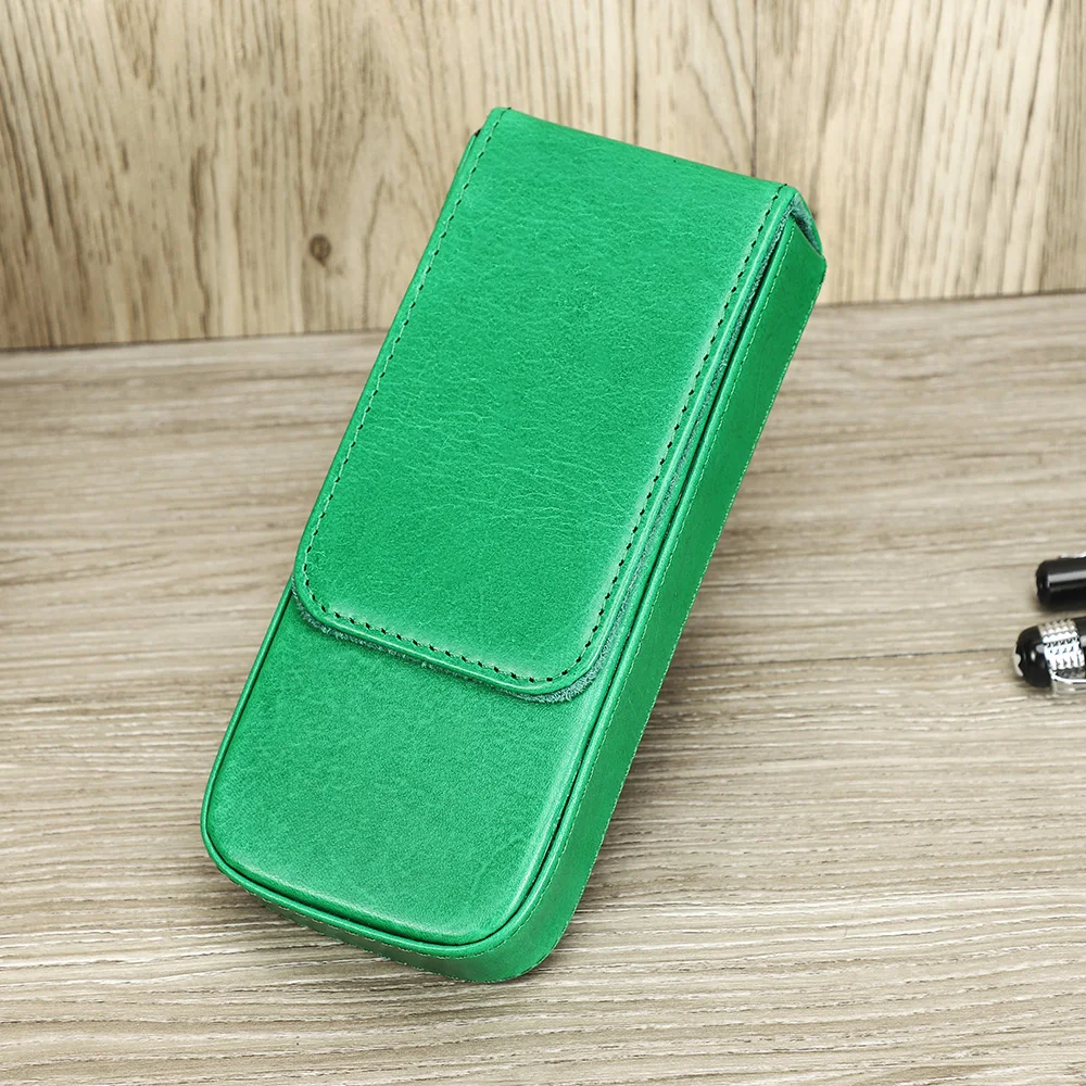 Fountain Pen Holder Case Hard Shell Leather Pencil Case Zipper Pen Case 3  Pen Slots Large Compartment for Pen Cash Cards H8WD - AliExpress