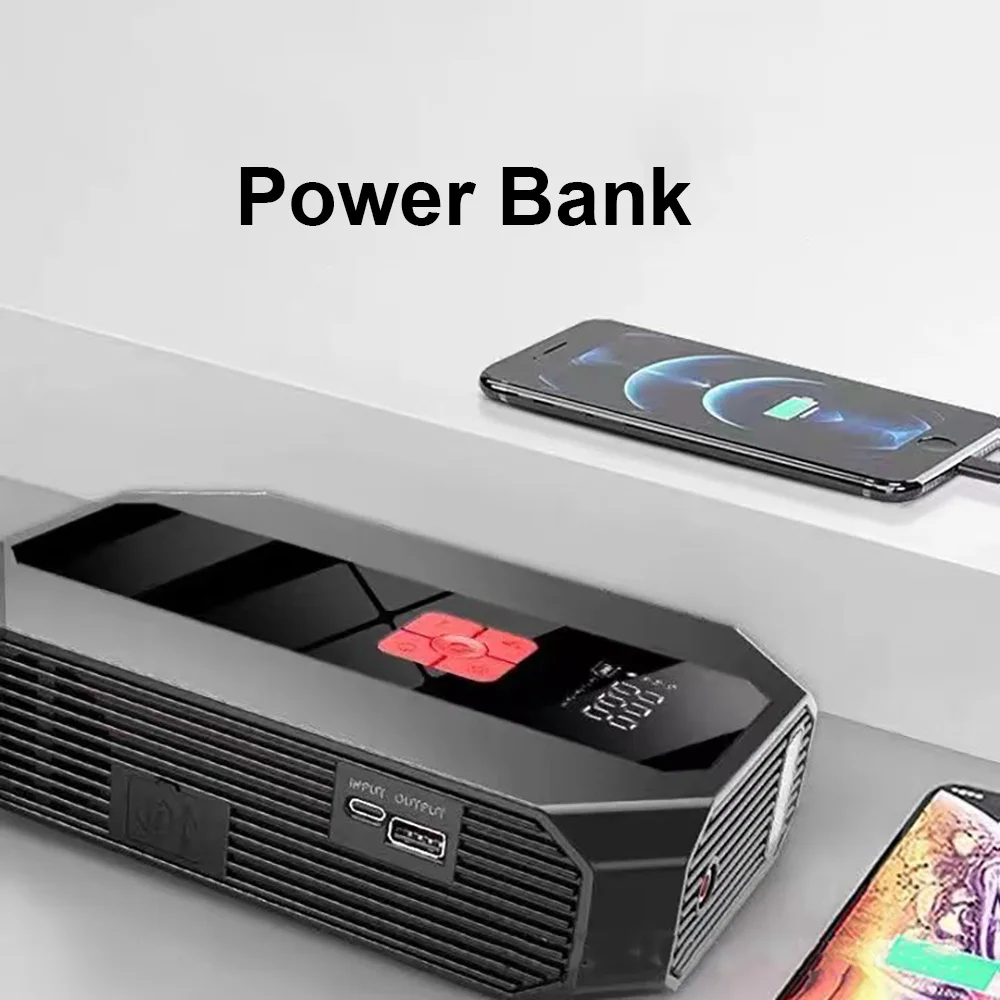 GKFLY 4 In 1 Car Jump Starter with Air Compressor 26800mAh Portable Booster Charger 1200A Car Air Pump Battery Starting Device