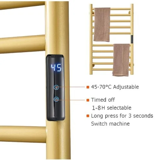 Description Picture 2 of itemBathroom Luxury Wall-Mounted Waterproof Electric Towel Warmer Rail Towel Radiator Heated Towel Rack