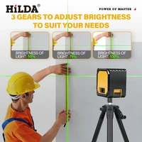 HILDA niveau Laser vert 2 lignes lignes transversales auto-nivelantes, chargement USB de taille Mini pratique à transporter des faisceaux haute visibilité 5