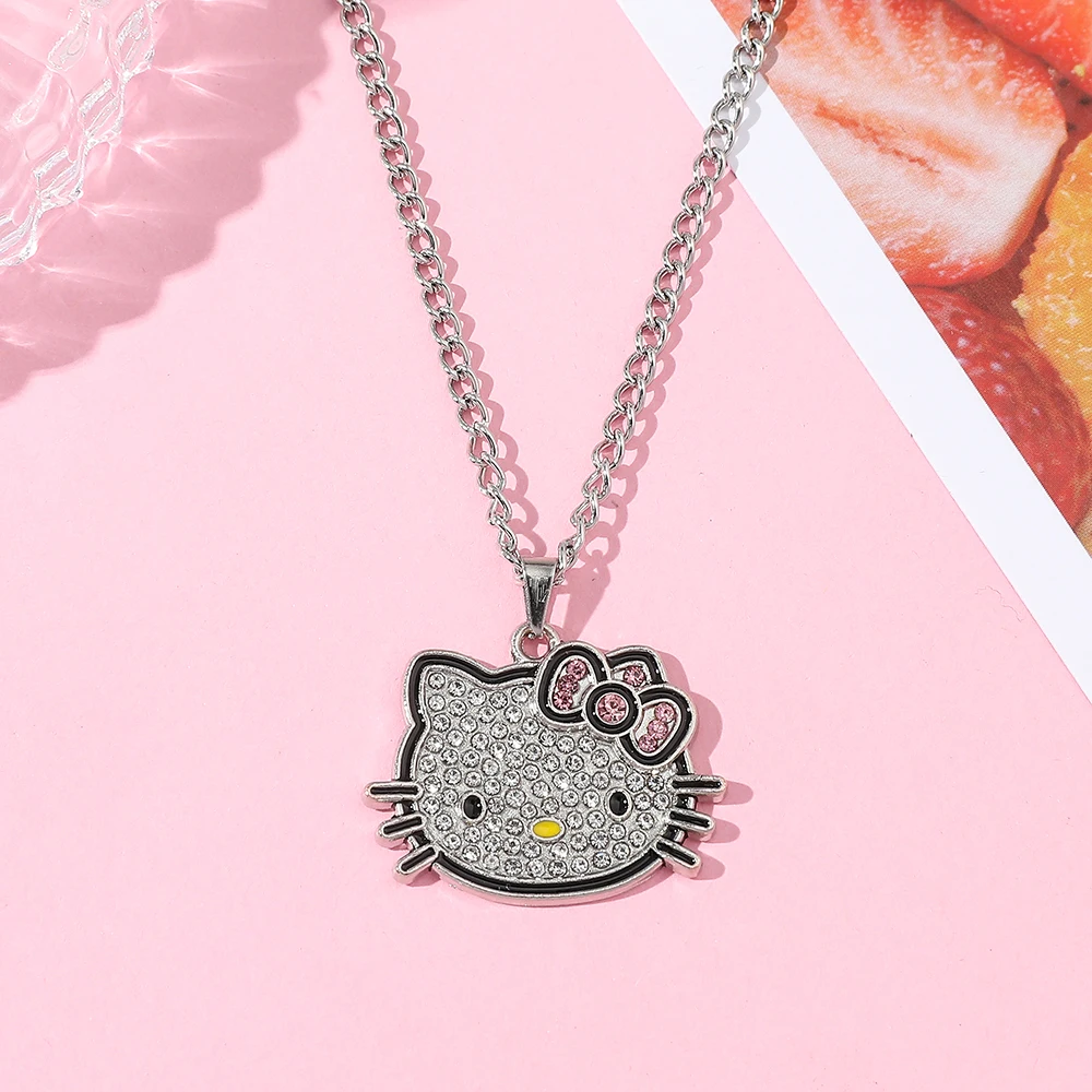 Sanrio Hello Kitty Yellow Gold Plated Crystal Hello Kitty Rainbow Necklace  - 18'' Chain, Officially Licensed Authentic : Target