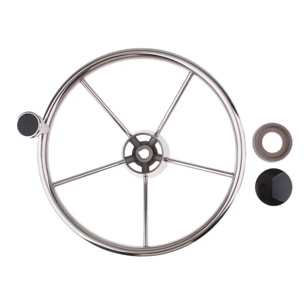 

Marine Boat Steering Wheel 5 Spoke (3/4inch Tapered Shaft), Sports Wheel Marine Boats,Yacht, Pontoon