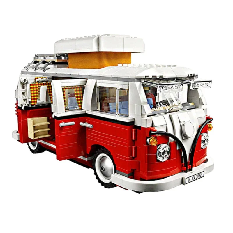 

1354PCS Volkswagen T1 Camper Bricks Van Car Bluding Blocks high-techc Ideas Bus Compatible 10220 Toys for Kid Birthday Gift