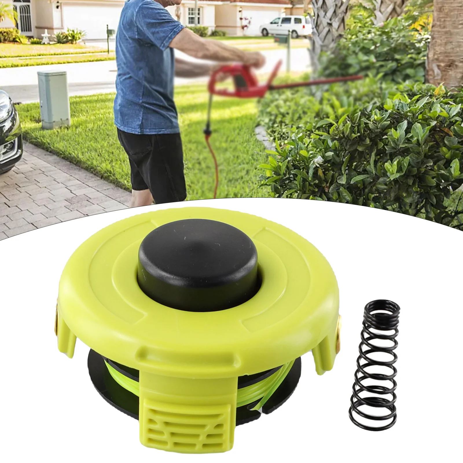 Trimmer Spool Line Kit For Ryobi RAC118 1.2 Mm Spool RLT3525S Trimmer Lawn Mower Replacement Spool Line And Cover Spring Set