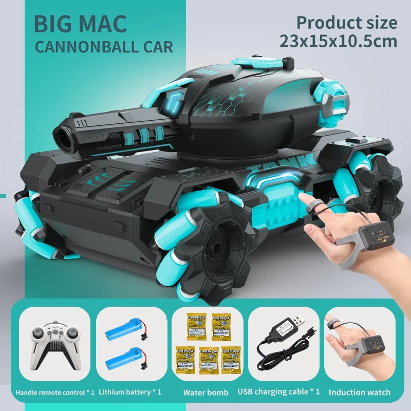RC카 RC 탱크 물 총알 폭탄 전투 게임 재미 대화형 2.4G 4WD 원격 제어 전기 물 폭탄 탱크 장난감