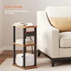 Small Narrow Sided Table with Charging Station, Set of 2 Tight Fitting Coffee Tables for Small Spaces 4