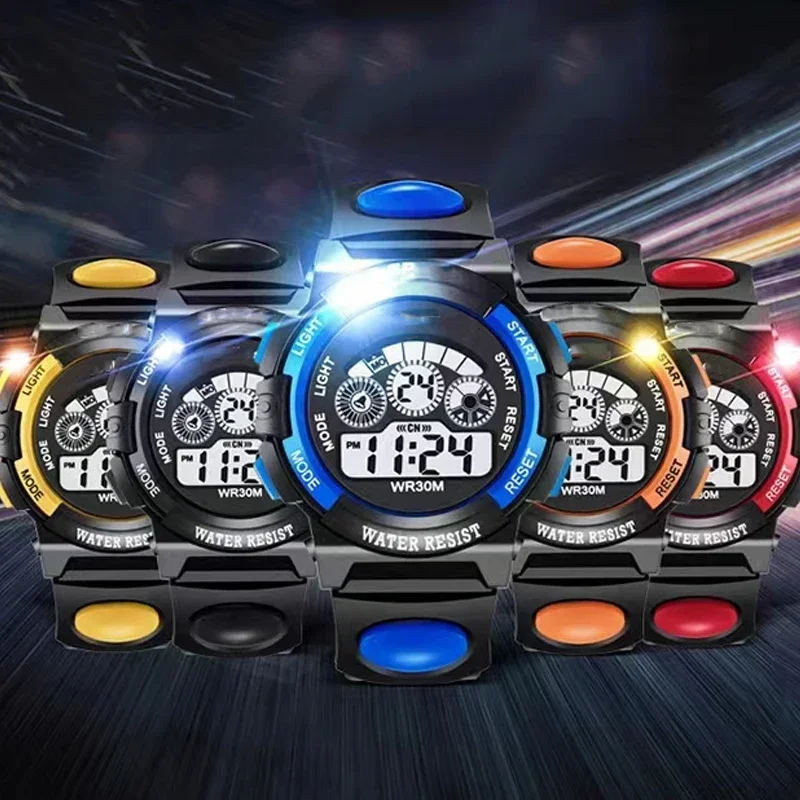New Fashion Children Camouflage Watch Sport Kids Rubber Strap LED Digital Watch for Kid Student Girl Boy Wristwatch Clock 6