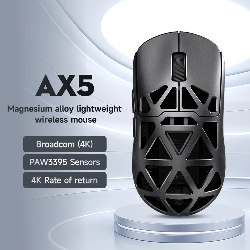Mchose AX5 Magnesium alloy Wireless Mouse Paw3395 Sensor Nordic 