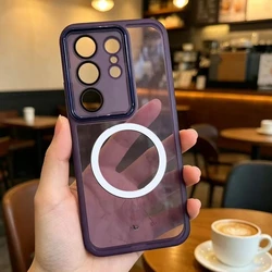 Ultra MagSafe Magnetic Camera Protection Film Case - Soft Silicone Clear Shockproof Bumper for Tecno Camon 50 Ultra (Purple)