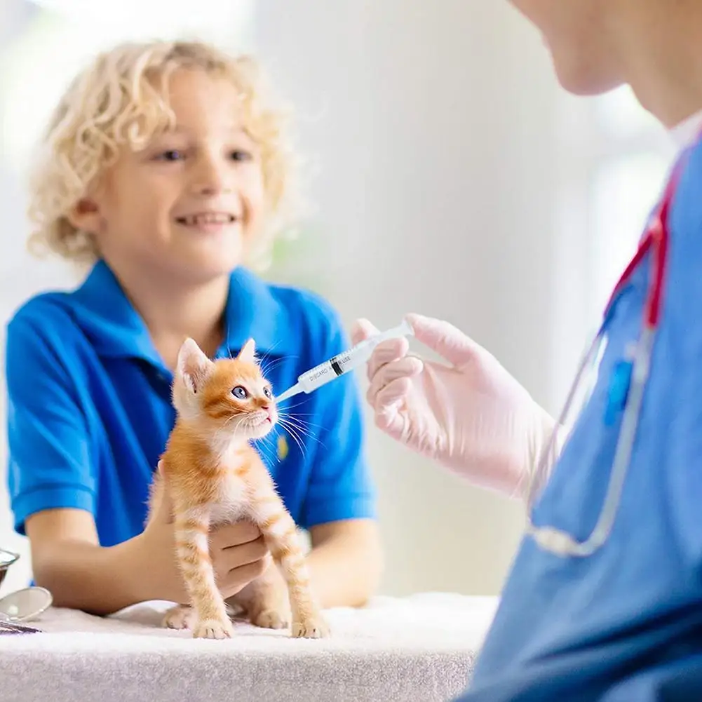 100ml Feeding Syringe Glue Filling Liquid Syringe Nutrient Sterile Plastic Syringe Health Without Needle for Animal Food Feeding