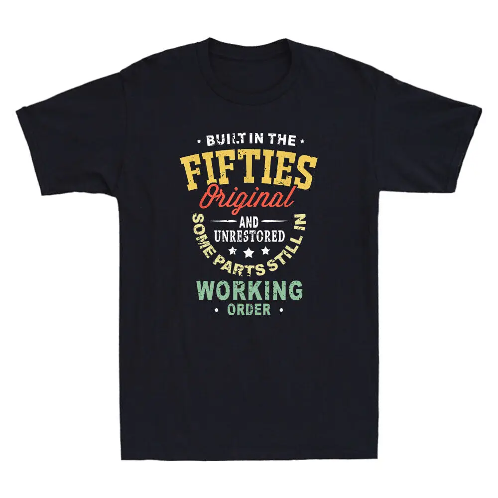 Compleanno Anni '50 Costruito Negli Anni '50 T-Shirt Da Uomo Vintage Originale E Non Recuperata Regular Fit Top A Maniche Corte