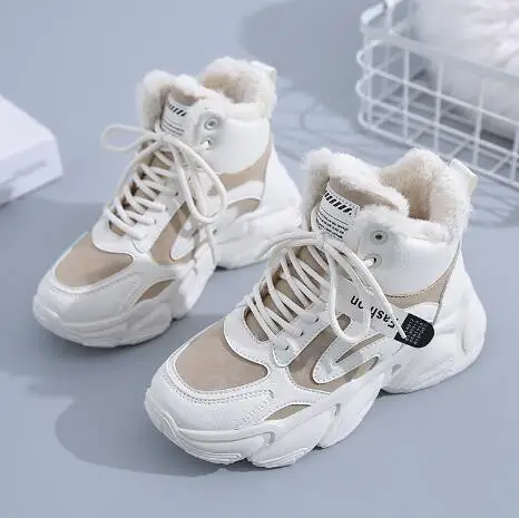 Winter Sneakers Women Platform Fur Running Shoes for Women Soft Sport Shoes Woman Chunky Wedge Footwear 169