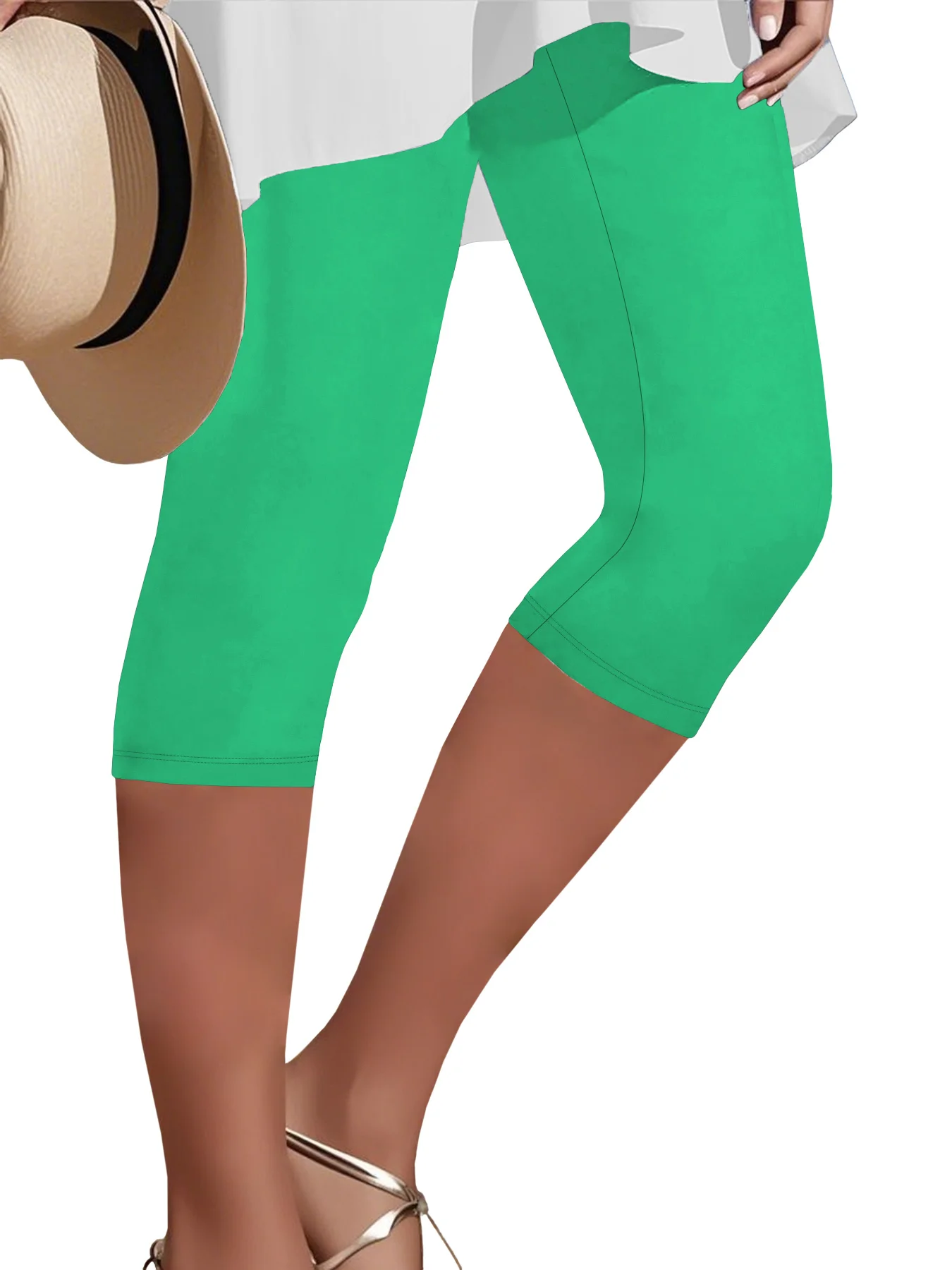 Superweiche Yoga-Laufhose für Damen, Capri-Leggings, nicht durchsichtig, für sportliches Training, Freizeit-Leggings für zu Hause – Detail 12