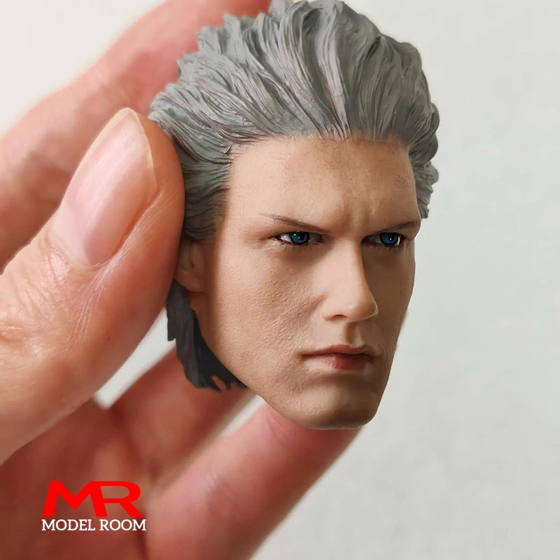 男性用シルバーヘアヘッド,1/6スケール,カービングモデル,兵士の