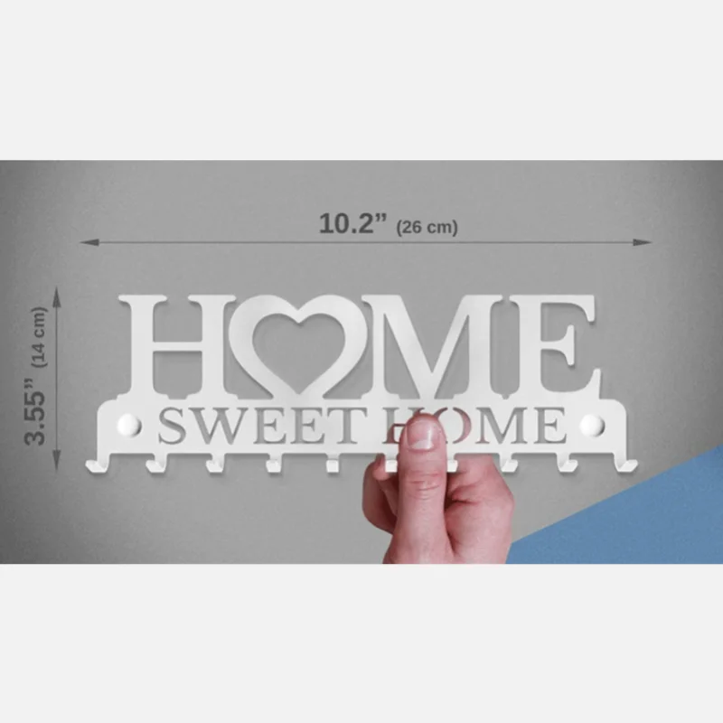 Home Key Holder Wall Mount 10 Hook Rack Decorative Metal Hanger For Balcony Kitchen Bathroom Storage Sweet Home Decoration