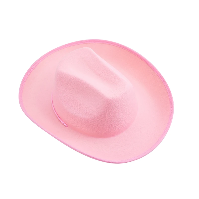 Cowboy Hat Women's Men's Classic Curled Edge Strap Brim Fedora Outdoor Cowboy Hat Western Stage Performance Cowboy Hats