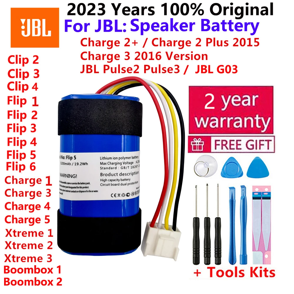 Altoparlante Originale Nuova Batteria Per Jbl Flip Clip Pulse Xtreme Boombox Charge 1 2 3 4 5 6 Flip5 Flip6 Charge 3 2015 Versione Bateria