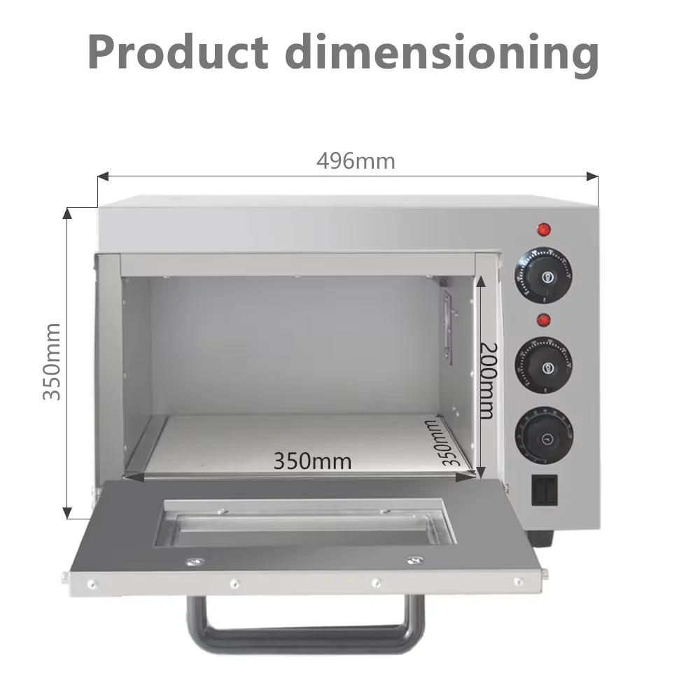13' Electric Pizza Oven 2500W Toaster Baker Oven Single Heighten Layer Baking Machine Commercial Baking With Stone