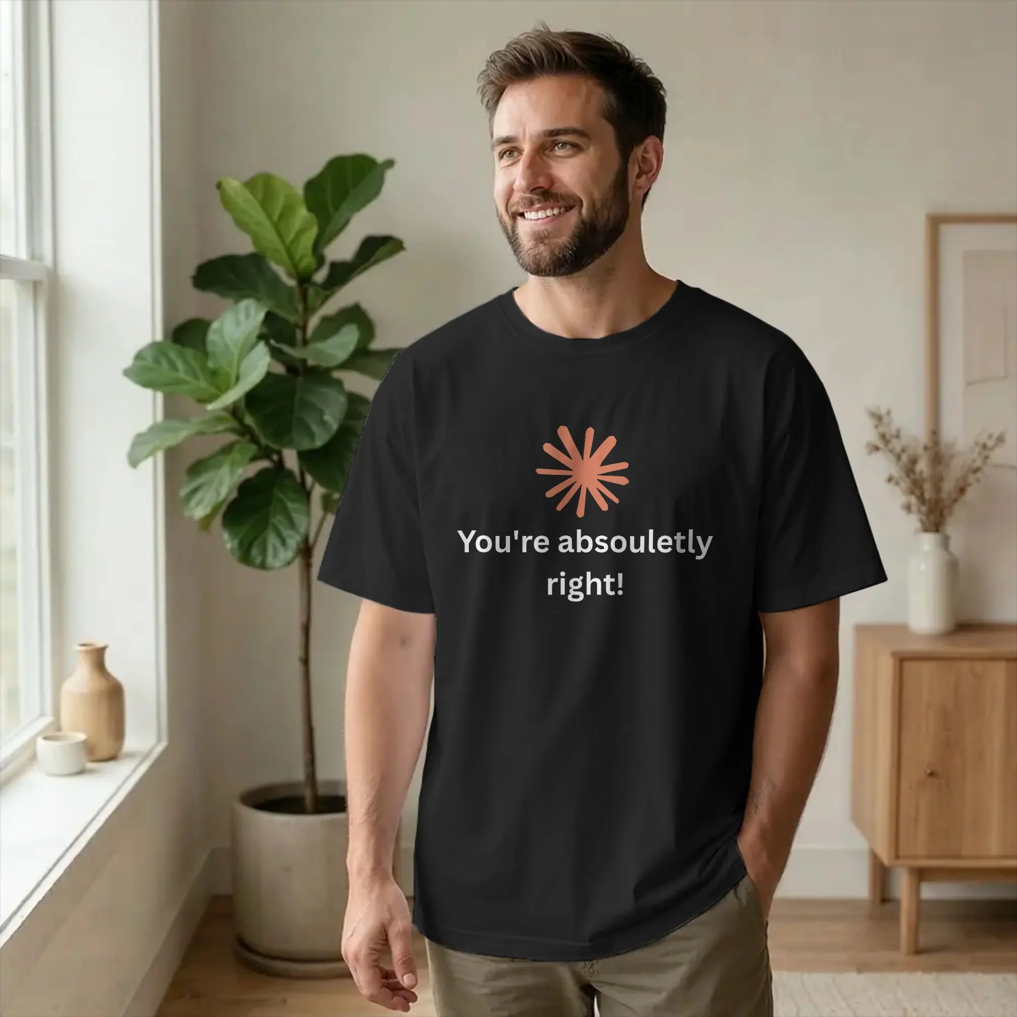 Herren-T-Shirt „Du hast absolut Recht“ – Lustiges Zitat, reine Baumwolle, tolle Kleidung, kurzärmeliges Rundhals-T-Shirt, Geschenkidee.