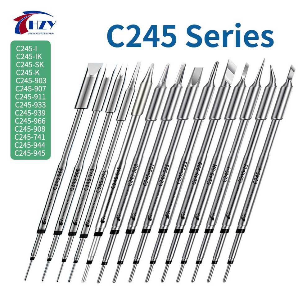 HZY C245 Series Soldering Iron Tips Head C245-K/I/IS/SK/903/907/933/911 for JBC Soldering Station Repair Tools for T245 Handle