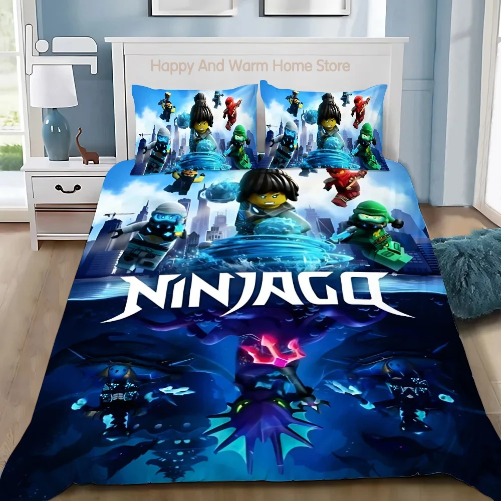Duvet Cover Cartoon Game Pillowcase Bedding Set Boy Girl Bedroom Decoration Boys-N-ninjagos-Gift Single Double Large Size 3