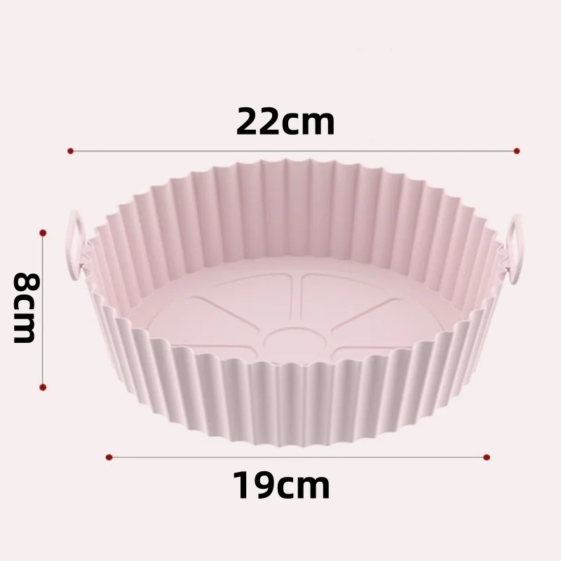 Reusable Oven Baking Tray Air fryer Round Silicone Mold Pizza Fried Chicken Silicone Basket Non Stick Pan Baking Accessories