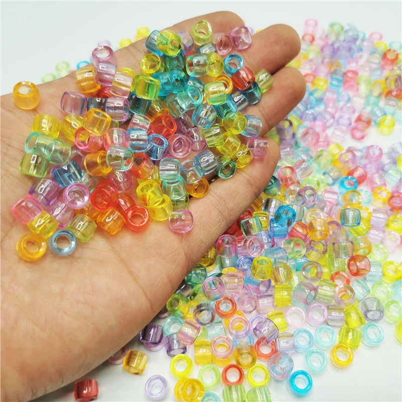 100Pcs/lot Mix Color Hair Braid Beads Decoration Pendants Clear African Hair Bead 4mm Large Hole Hair Clips for Braids Styling 2