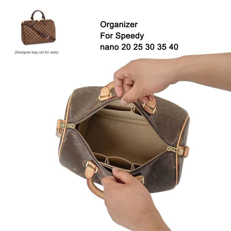 Bag Organizer Insert Pouch Fit For Speedy Nano 20 25 30 35 40 ,Felt Women's Cosmetic Bag Purse Organiser Tote Shaper