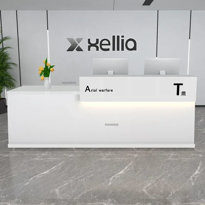 Modern Restaurant Shop Cashier Simple Company Front Desk Reception Desks Hotel Service Counter Beauty Salon Reception Desk Bar X