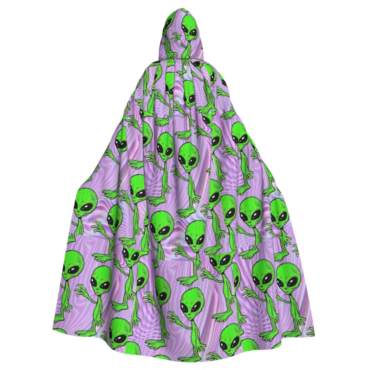

Unisex Adult Green Alien Cloak with Hood Long Witch Costume Cosplay