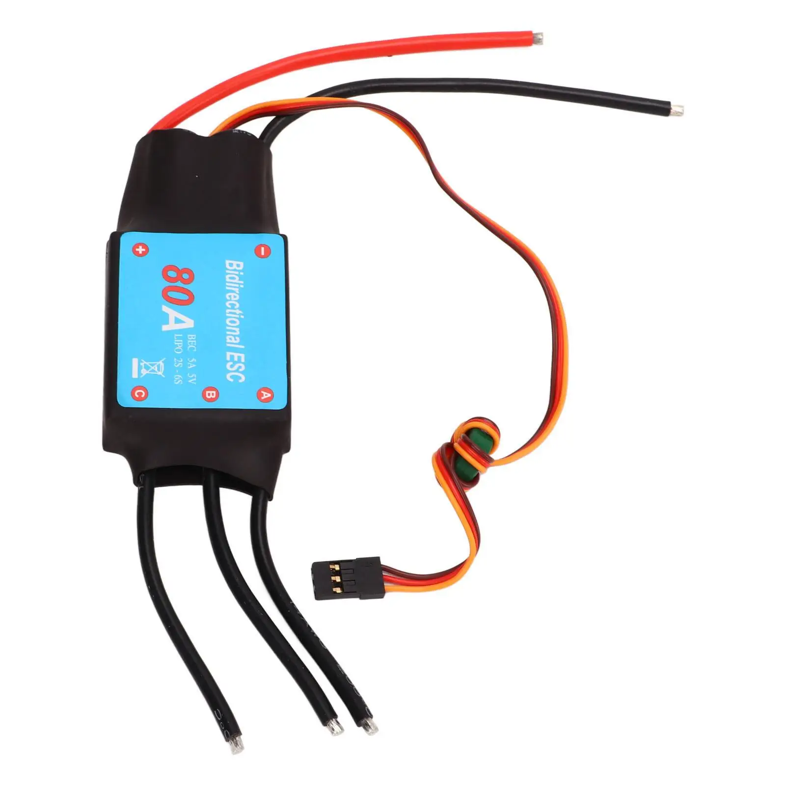 for rc Boat 80A Brushless ESC Stable Durable Reversing Function Auto Learning 5V 5A