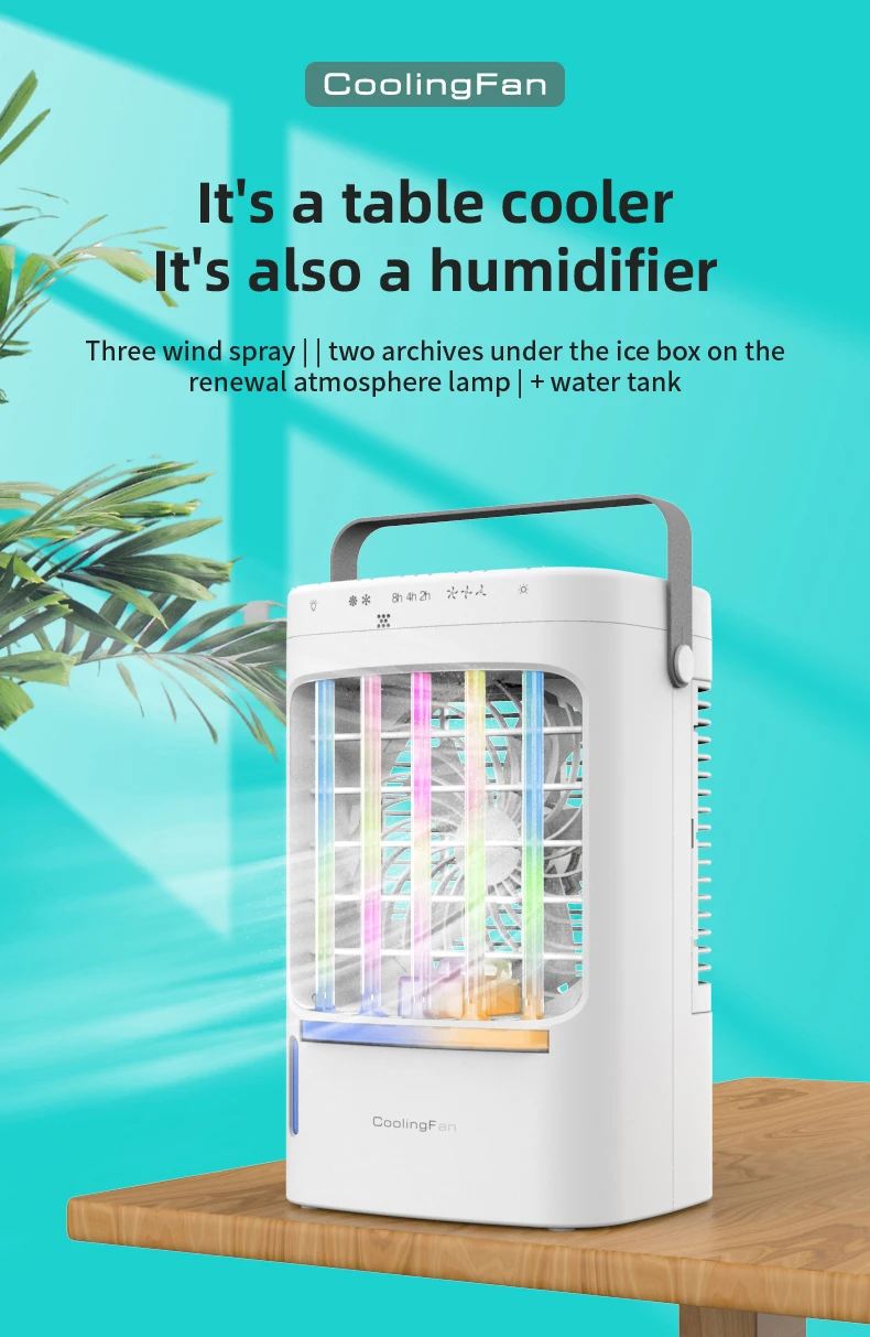 Description Picture 2 of itemPortable Fan Mini Air Conditioning USB Electric Fan Desktop Spray Refrigeration Humidification Air Conditioners For Room