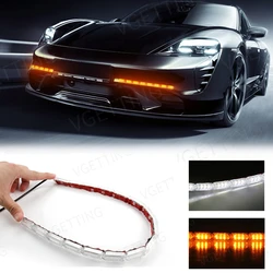 2 Flowing  Flexible DRL LED Daytime Running Light Sequential Strip Car Dynamic Turn Signal Lamp for Auto Driving Waterproof Auto