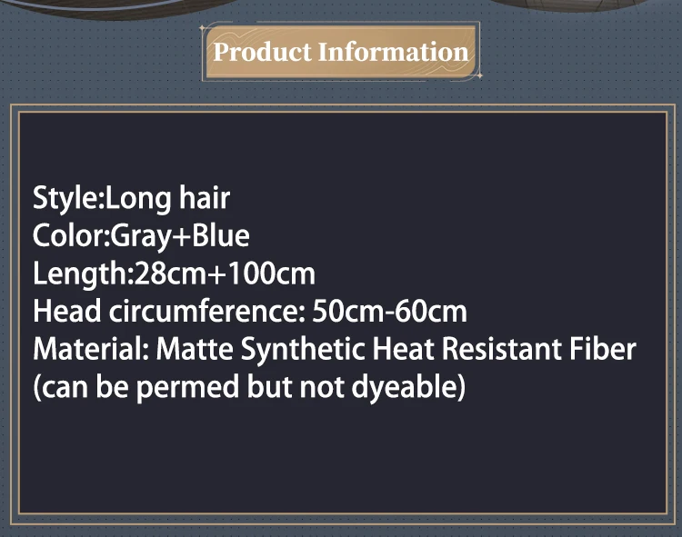 Jinhsi Wig Wuthering Waves WuwWa Jinhsi Cosplay Wig With Tonytail Long Hair Grey Blue Hair 2