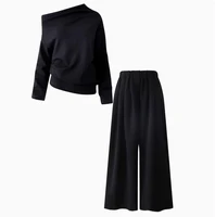 SuperAen Women's Clothing Summer Beautiful Women's 2025 New Loose Shirt Straight Wide-leg Pants Two-piece Set - Image 2