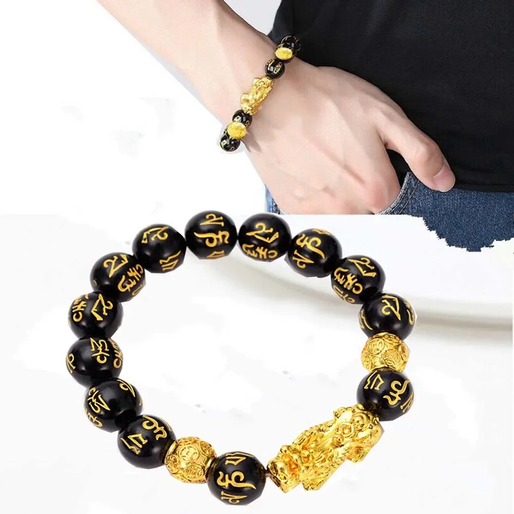 24 Styles Feng Shui Obsidian Stone Beads Bracelet Men Women Unisex Wristband Gold Black Pixiu Wealth Good Luck Women Bracelet beaded bracelet stone bead bracelet metal bead bracelet