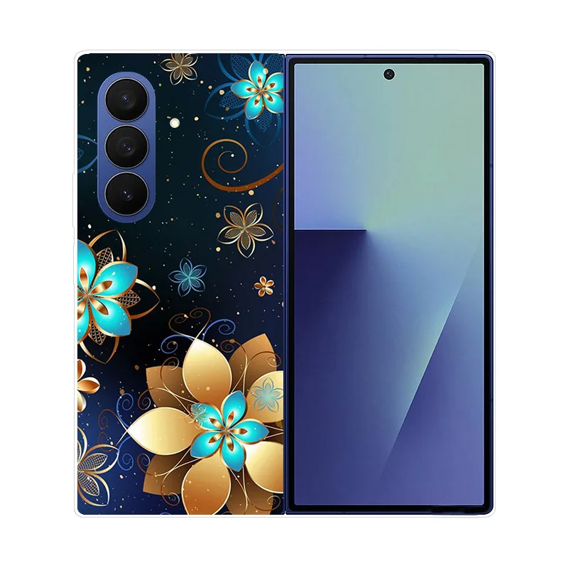 Marble Wolf Lion Design Hard Back Cover - Full Coverage Phone Case for Samsung Galaxy Z Fold 7