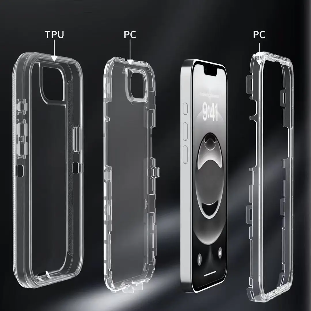 Transparent Shockproof Armor Glossy Phone Cover