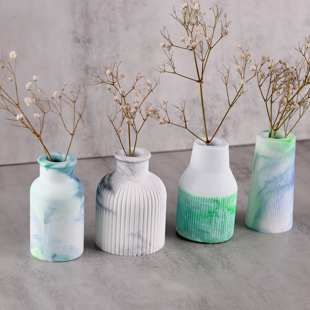 Home Crafts Planter Vases Silicone Molds For DIY Epoxy Plaster Concrete Flower Pot Injection Mould Gardening Decor Handmade Gift flower silicone mould silicone mold