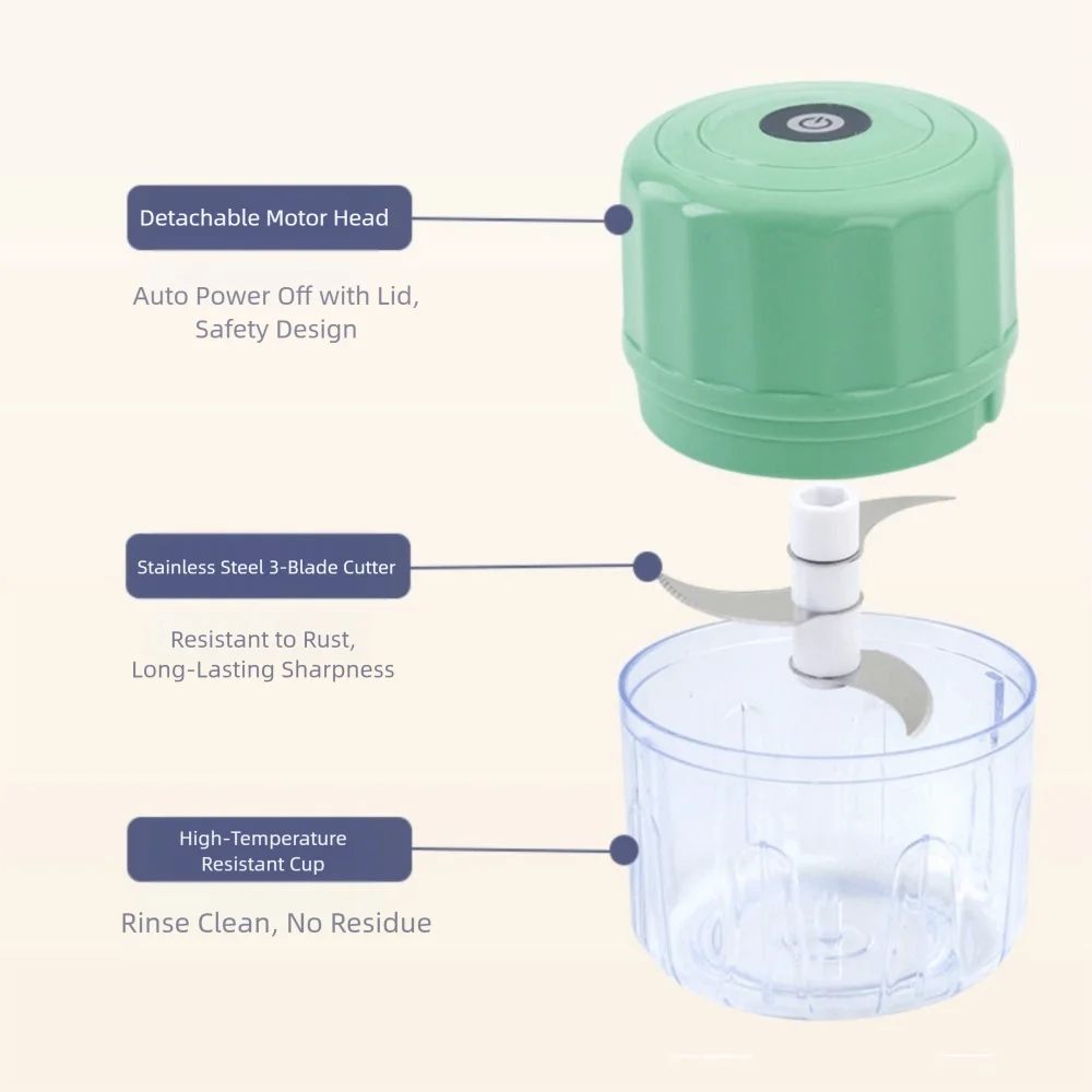 Description Picture 3 of itemUSB Electric Garlic Chopper Portable Labor Saving Garlic Chopper Durable Efficient Garlic Masher Household Cooking