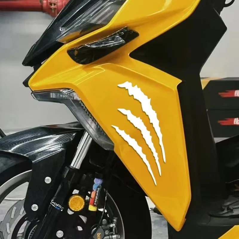 Monster Claw Scratch Motorcycle Stickers 1Pair DIY Motorbike Fuel Tank Headlight Helmet Body Waterproof Sunscreen Decals Decors